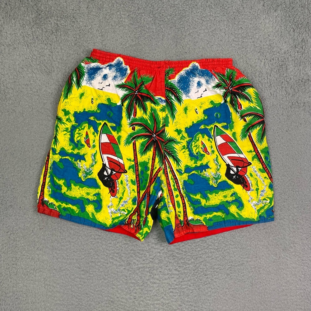 Vintage 90s AOP swim trunks‎